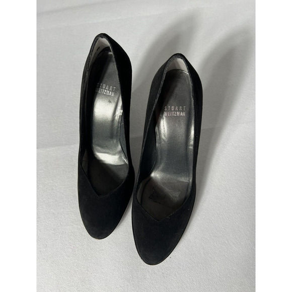Stuart Weitzman Pumps Black 7.5W Black Velvet Tortoise Platform Stiletto High He - Picture 2 of 16